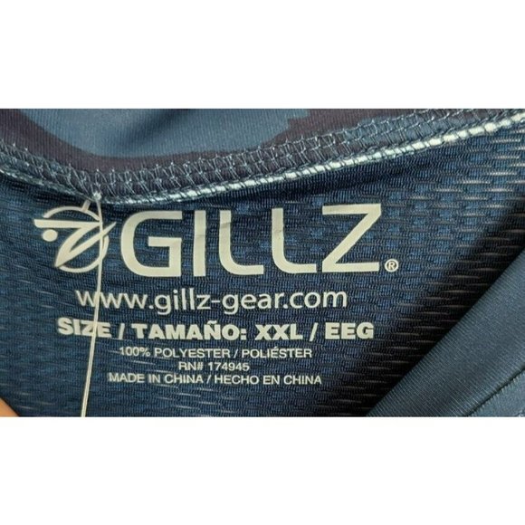 Gillz Mens LS UV Tournament Series V2 Blue Waterman Print LS Fishing Shirt Sz 2X - Picture 5 of 7